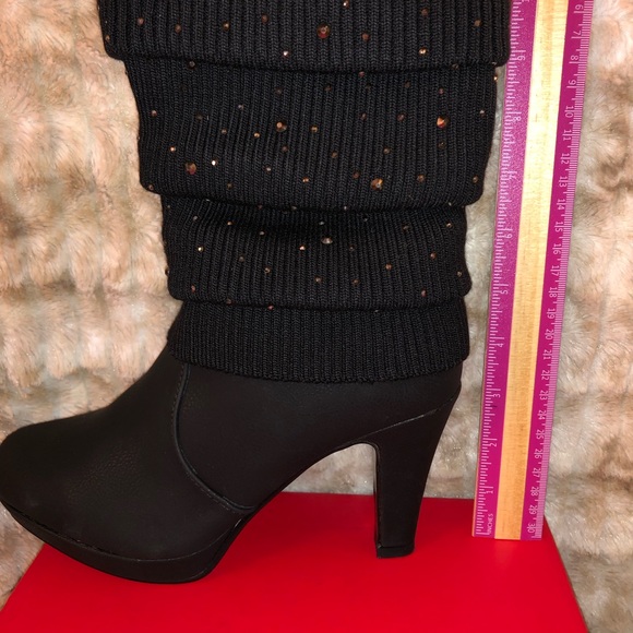 Dream Pairs Black Studded Zip Up Boot with 3.5” heel - Picture 2 of 8